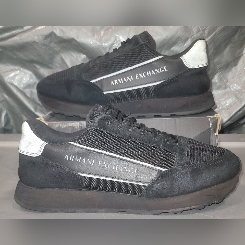 Armani Exchange Men's Black Sneakers